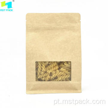Drid Food Biodegradbal Paper Kraft Bag Resealable Bag